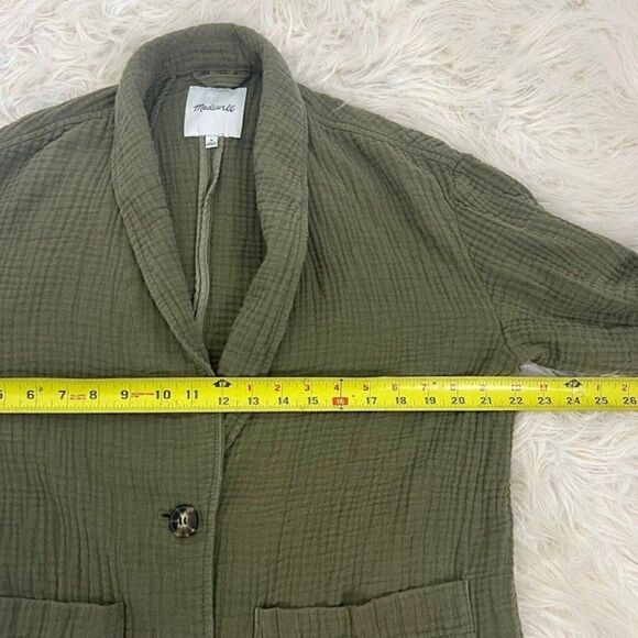 Madewell Olive Green Lightspun Dorset Slouchy Blazer Oversized Coat Size Medium - Picture 5 of 12